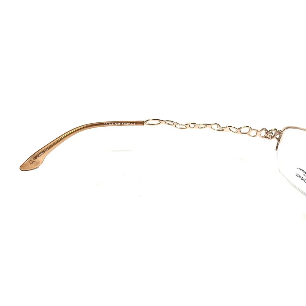 Catherine Deneuve CD-246 GLD Eyeglasses Frames Gold Oval Half Rim 52-17-140